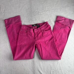 VTG Y2K Rave Jeans‎ Corduroy Hot Pink Women's Stretch Jeans Size 7 28" x 31.5"